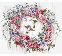 Letistitch point de croix set "Colibri", motif à compter, 47x40cm