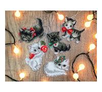 Letistitch Set de point de croix "Christmas Toy Kit Kittens, Set of 5", Counting
