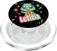 LETIZIA - Beau nom de Fille avec Un Mignon Extraterrestre PopSockets PopGrip pour MagSafe