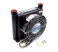 LeTkingok Refroidisseur D'air Hydraulique D'alliage D'aluminium D'AJ0510T-CA, Petit Radiateur D'échangeur de Chaleur de Refroidissement à L'huile de Radiateur 10L/min (AJ0510T-CA,DC 24V)