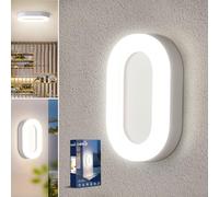 Letlit Applique LED 12W Pour I'extérieur, IP65 Pour Salle de Bain, Plafonnier LED 1200LM 4000K Pour Intérieur, Extérieur, Couloir, Cave, Jardin, Chambre à Coucher, Garage