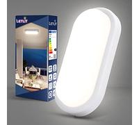 Letlit Plafonnier LED Ovale, 18W 1500LM Applique Murale Intérieure, IP54 Plafonnier Salle de Bain, 4000K Luminaires Intérieur, LED Eclairage Lampe Exterieur pour Garage Couloir Cave Terrasse Balcon