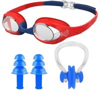 Letnerny-1 Morceau De Verres De Natation Pour Enfants, 1 Bouchons D'oreille Fixés Et Clips Nasaux, Ceintures Réglables, Masque Oculaire Imperméable Et Anti-Fog, Accessoires De Natation.