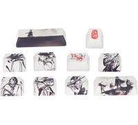 LETNERNY-10 Pcs Remplacement Keycaps Esc Ctrl Alt Diy Pbt, Resplendissant Chinois Peinture À L'Encre Motif Accessoires Pour 6/87/104/108 Chiffres Claviers