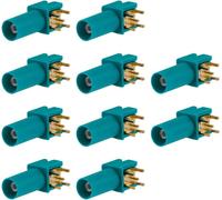 LETNERNY-10Pcs Fakra Z Connecteurs Mâles Fakra Z Type Connecteur Mâle À Angle Droit Waterblue 5021 Pcb Monter