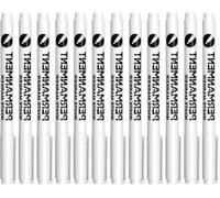 Letnerny-12 Pièces Stylos De Peinture Acrylique Blancs, Marqueur Permanent Blanc Indélébile, 1-2 Mm Pointe Fine Feutre Acrylique Séchage Rapide Pour Pierre Bois Verre Céramique Textile Toile Metal Pn