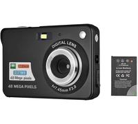 LETNERNY-18M 720P Hd Appareil Photo Numérique Caméscope Avec 2Pcs Batteries Rechargeables 8X Zoom Numérique Anti-Shake 2.7Inch Écran Lcd Enfants Cadeau De Noël (Noir)