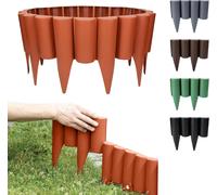 Letnerny-2,5m Bordure De Jardin Rebord De Jardin Palisade Pelouse Parterre Aspect Bois Terracotta