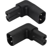LETNERNY-(2-Pack) Angle Droit Iec 320 C8 À C7 Adaptateur Secteur 2.5A 250V Vers Le Haut Et Vers Bas 90 Degrés Figure 8 Convertisseur D'Alimentation Polarisé Ac Pour Les Télév urs Led(C8 À C9 Haut/Bas