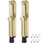 Letnerny-2 Pack Kickdown Door Stop, Spring Loaded Telescopic Door Stopper, Adjustable Door Locks Holder Pour Distance From The Ground 45mm/1.77"", Gold