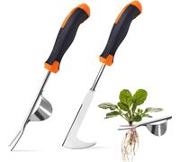 LETNERNY-2 Pièces Désherbeur Manuel Acier Inoxydable Arrache Mauva Herbe¿Arrache Pissenlit Couteau Désherbeur Désherbeurs Manuels Tire Racine Outils Jardinage Grattoir Jardin Avec Manche