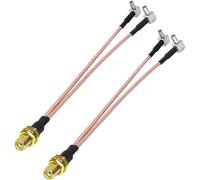 LETNERNY-2 Pièces Sma Femelle À Double Ts9 Mâle Câble Adaptateur 15 Cm 4G Lte Wifi Câble D'Extension D'Antenne Compatible Avec Wif Mobile