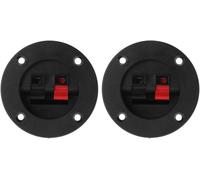 LETNERNY-2 Pièces Terminal Rond Coupe Connecteur Pièces Express Spring Clip Double Reliure Post Vis Fil Or De Voiture Subwoofer Haut-Parleur Boîte Noir