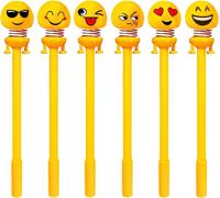 Letnerny-20 Pièces Stylo À Bille Noir,Stylo À Bille Encre,Stylos À Bille En Forme De Emoji-Expression Créative Stylo Gel 0,5 Mm Pointe Pour Écrire Des Notes À L'école Et Le Bureau(Motif Aléatoire)