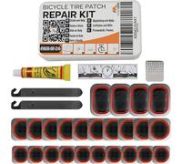 Letnerny-24 Pièces Kit Rustine Vélo - Kit De Réparation De Chambre À Air De Vélo Avec Liquide De Vulcanisation, Rustines, Râpes Métalliques (Grattoir), Leviers - Pour Vélo, Vtt, Bmx, E-Scooters Par