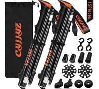 Letnerny-2pcs Baton De Marche Pliable, Bâtons De Randonnée, Réglables 108-135cm, Batons De Marche Nordique, Baton De Randonnée En Aluminium, Avec 5 Paires De Tampons En Caoutchouc, Pour Trekking