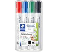 Letnerny-351 B Wp4 St Lumocolor Set De 4 Marqueurs Pour Tableau Blanc Effaçable À Sec Pointe B Autée 2 À 5 Mm Couleurs Assorties