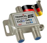 LETNERNY-3D 4K Hd Uhd Répartiteur 2 Voies Bk Câble Repartiteur D'Antenne Tv Satellite Pour Tnt Télévision Par Câble Sat Dvbs Dvbs2 Dvbt Dvbc Numérique Full Tv Distributeur Opensys Separateur