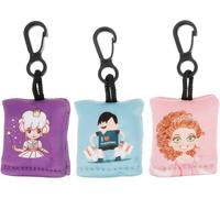 LETNERNY-3Pièces Porte-Clés Chiffon De Nettoyage Microfibre Pour Écrans De Téléphones Et Lunettes Lingettes Nettoyantes Compactes Et Décoratives Pour Objectifs Et Appareils Électroniques