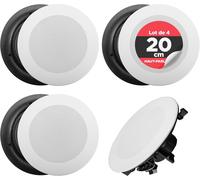 LETNERNY-4 Enceinte Bluetooth Plafond, Système D'Enceinte Plafond/Murale 2 Voies, Connexions Rapides, Grilles Interchangeables Rondes/Carrées, Amplificateur 4 Canaux, 250 Watt, Haut Parleur Bluetooth