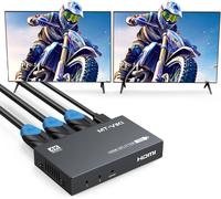 LETNERNY-4K60Hz Hdmi Splitter 1 In 2 Out Simultané Distributeur Hdmi 2 Moniteurs Mirror 1X2 Edid Hdcp 2.2 4 4 4 40M Transmission Longue Distance
