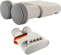 LETNERNY-5095 Monobloc Quad Lnb 4-Participants Numérique Accessoires Pour Parabole Protection Contre Les Intempéries Raccords Dorés Gris Clair Récepteur Satellite Eutelsat Astra
