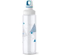 Letnerny-518308 Gourde Plastique Transparent 6,8 X 6,8 X 28 Cm, Triangle Bleu