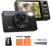 LETNERNY-64Go Appareil Photo Numérique Enfant 48Mp Caméra Anti-Secousse Photographie Vlogging Caméra Pour Youtube 16X Zoom Numérique Photo Filtration Pr De Vue Continue Autofocus Compacte