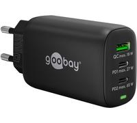 Letnerny-65407 Chargeur Usb C Alimentation 65w Power Delivery Pd Chargeur Rapide/Iphone/Android/Usb-C & Usb-A 3 Ports Mini Adaptateur Pour Pr Électrique/Noir