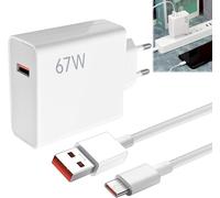 Letnerny-67w Chargeur Xiaomi Charge Rapide, Chargeur 67w Et 2m 6a Type C Cable Mi Turbo, Chargeurs 67w Pour Xiaomi 14 13 12 12t 12s Pro Lite Note K60 K50 11 11s 12 Pro Plus