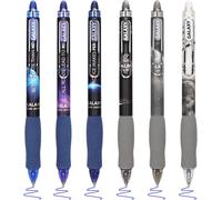 Letnerny-6pcs Stylos Gel Effaçables Rétractables, Encre Bleue Avec Gomme Transparente, Ecriture Douce Et Confortable À Util R Pour Prendre Des Notes Marquer Planner Mots Croisés (Bleu)