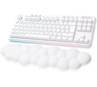 LETNERNY-715 Clavier De Jeu Avec Câble Et Éclairage Rgb Lightsync, Lightspeed, Commutateurs Tactiques (Gx Brown) Et Support De Paume De Clavier Compatible Pc Et Mac - Blanc