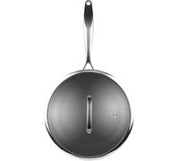Letnerny-715067 Sauteuse En Acier Inoxydable Triply Ø24, H6,5 Cm - Revêtement Nid D'abeille Anti-Adhésif Et Anti-Rayures, Sans Pfoa - Couvercle Verre - Tous Feux Dont Induction