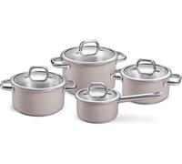 Letnerny-780111 Batterie De Casseroles Avec Couvercles, 8 Pièces, Ligne Delight Taupe