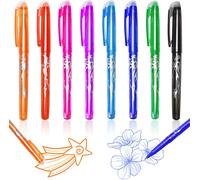Letnerny-8 Pièces Stylos Effaçables Colorés, 0.5mm Stylo Gomme, Stylo Bille Effaçable, Stylo Encre Effaçable Pour Étudiant Bureau Peinture - 8 Couleurs