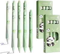 Letnerny-8pcs Stylos Effaçable,4 Bleu 4 Noir, 0,5 Mm Stylo Effacable Stylo Gel Effaçables, Encre Gel Effaçable, Stylos À Bille Avec Gomme Pour Fournitures Scolaires (Panda)
