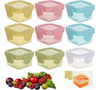 Letnerny-9 Pcs Mini Conteneur De Stockage Alimentaire,Récipients Alimentaires Hermétiques 60 Ml Avec Couvercles,Mini Petit Pot Conservation Bébé Mignons, 100% Sans Bpa (5 Couleurs)