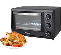 LETNERNY-90.884 Four Électrique Ventilé, 1300 W, 30 Litres, Double Verre Trempé, 4 Fonctions De Cuisson, Noir