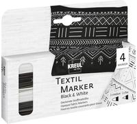 Letnerny-92751 - Textil Marker Opak Black And White, 2 X Medium, 2 X Fine, Crayons De Couleur Pour Textiles En Coton, Batiste, Lin, Soie Et Tissus Mélangés