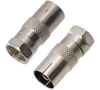 LETNERNY-A¿rzetix - C11240 - Lot De 2 Adaptateurs D'Antenne F Mâle Droit Vers Fiche Femelle Coaxial Droit - Longueur 27 Mm - Tv Câble Radio Fm Parabole Satellite Connecteur Audio Vidéo