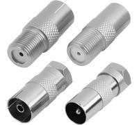 Letnerny-Adaptateur D'antenne Tv F Mâle Vers Femelle, Connecteur Coaxial Rf Compatible Avec Câble Satellite, Répartiteur Antenne Tv Tnt, Pr Murale, Raccord Coaxial, Kit 4 Pièces, Argent