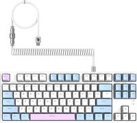 LETNERNY-Ak873 Clavier Mécanique Filaire Bricolage Câble Spirale 22 Touches Rétroéclairées Rvb, Cache-Touches Flottantes Pbt, Clavier 87% Avec Couvercle Magnétique Détachable, Clavier Macro