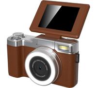 LETNERNY-Appareil Photo Numérique 4K, Autofocus 48 Mp, Appareil Photo Compact Portable Avec Écran Pliable 180°, Zoom Numérique 16X Pour Enfants, Adolescents, Étudiants, Débutants (Café)