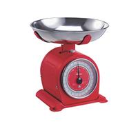 LETNERNY-Ar1Pa3M Balance De Cuisine Mécanique Style Rétro Balance Vintage Avec Bol Inox Amovible - Poids 5 Kg - Rouge