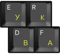 LETNERNY-Autocollants Clavier Russe Jaune Sur Fond Transparent Pour Tous Les Claviers Pc Ordinateur Portables Notebooks