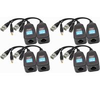 LETNERNY-Balun Vidéo Bnc À Rj45 Émetteur Récepteur Hd-Cvi/Tvi/Ahd/Cvbs Avec Connecteur D'Alimentation Pour 1080P 3Mp 4Mp 5Mp 8Mp Cctv Système Caméra De Surveillance Dvr De Sécurité(4 Paires-19Cm)