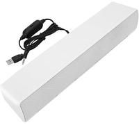 LETNERNY-Barre De Son Tv Jack 3,5 Mm, Haut-Parleur De Barre De Son Pc, Haut-Parleur D'Ordinateur Filaire Usb, Caisson De Basses De Barre De Son Stéréo Pour Tv Pc Portable De Bureau Téléphones(Blanc)