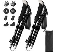 Letnerny-Baton De Marche Nordique, 2 Pcs Baton De Randonnée Telescopique + Sac De Rangement + Accessoires, Poles Réglable En Aluminium Réglable De 36 À 130 Cm De Nordique Walking, Randonnée Accessoir