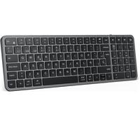 LETNERNY-Bk20 Teclado Bluetooth, Teclado Inalámbrico Qwerty Con Numérico, Multi-Dispositivo Recargable Y Conexión Estable Teclado Bluetooth De Tamaño Compacto Para Macbook, Portátil, Ipad, Tablette,