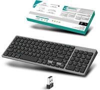 LETNERNY-Bluetooth Clavier Sans Fil, 2.4Ghz & Bluetooth Clavier Avec Batteries Rechargeables, Multi-Dispositifs Avec 4 Canal Bluetooth, Pour Pc/Mac/Portable Windows/Linux/Ios/Android, Clavier Qwerty,